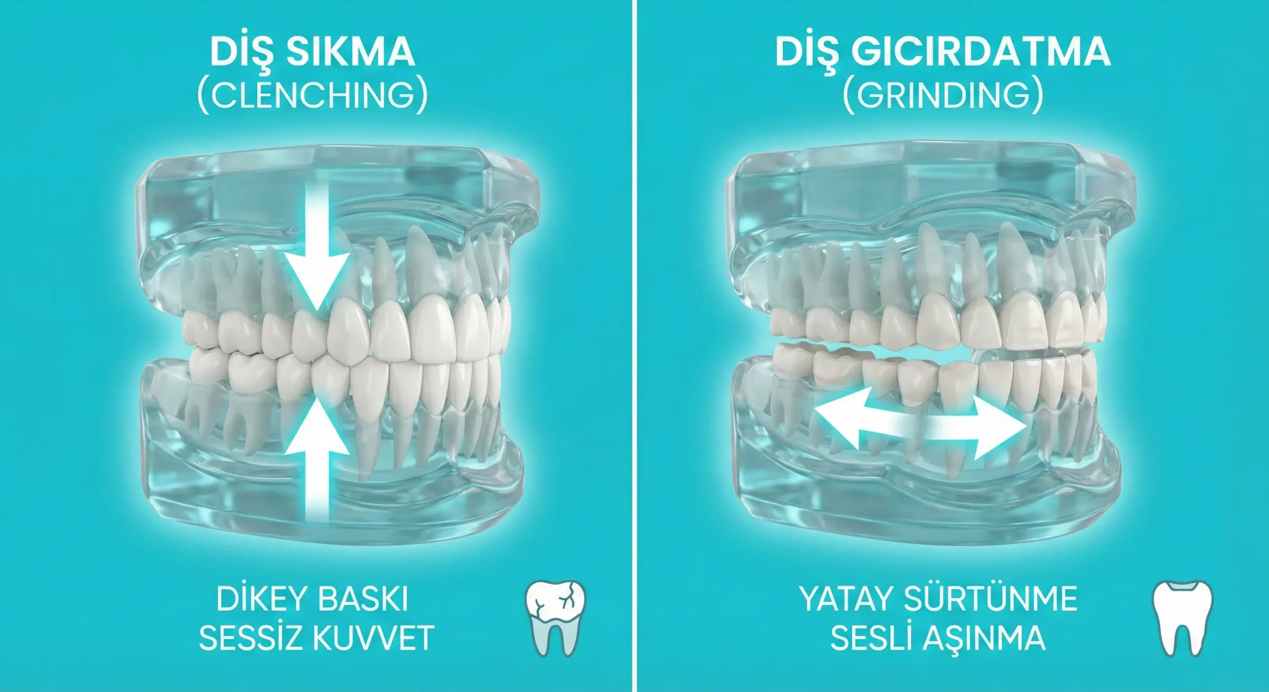 diş sıkma ve diş gıcırdatma arasındaki farklar nelerdir