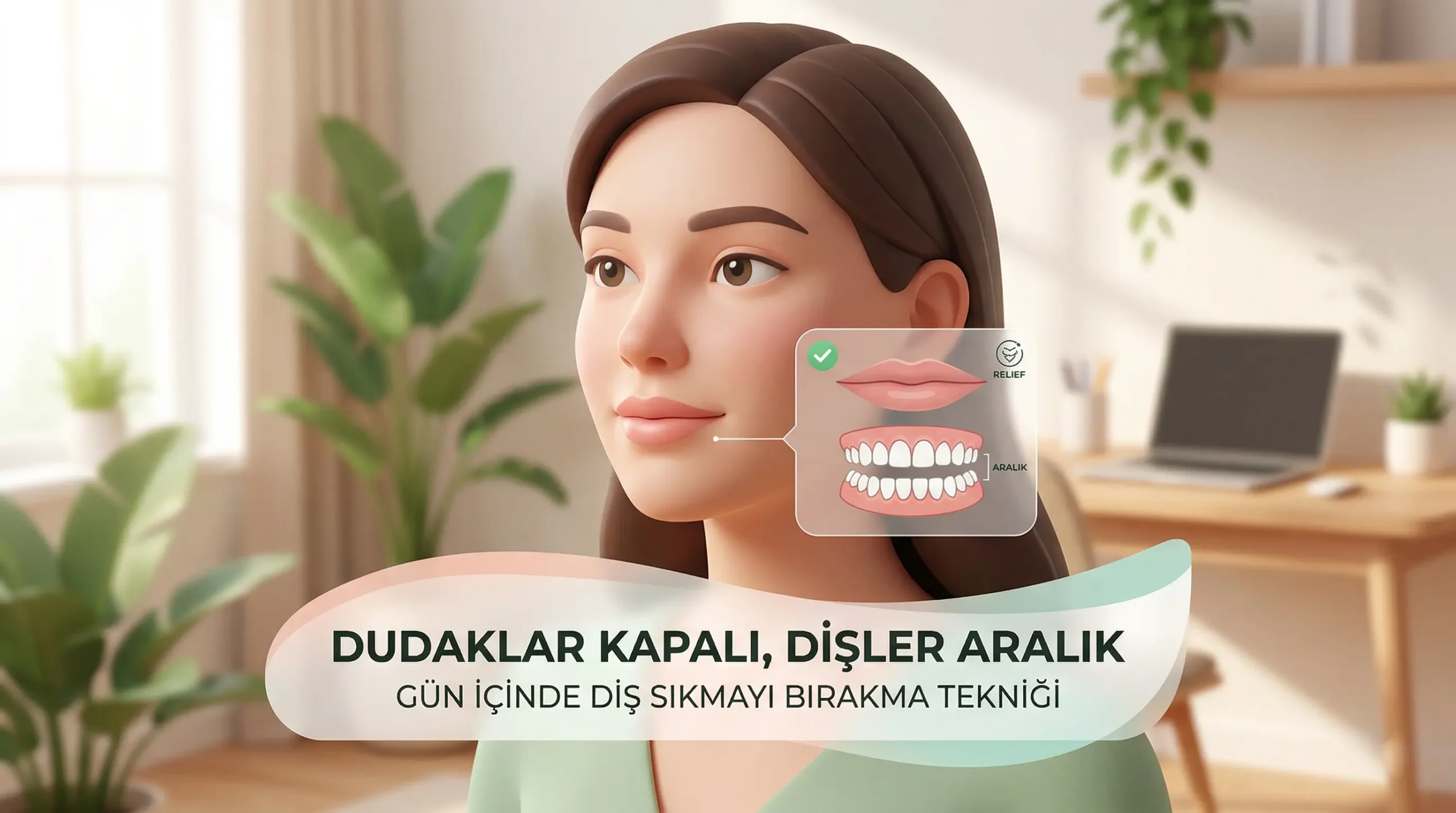 dudaklar kapalı dişler aralık gün içinde diş sıkmayı bırakma tekniği